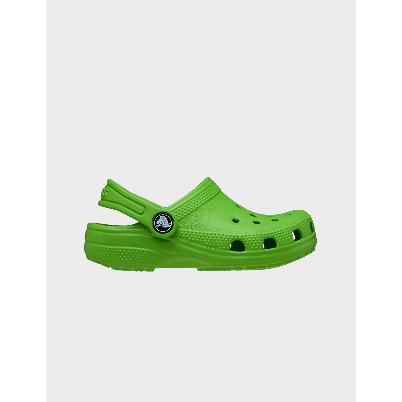 Crocs Classic Clog T zueco verde para niño y niña