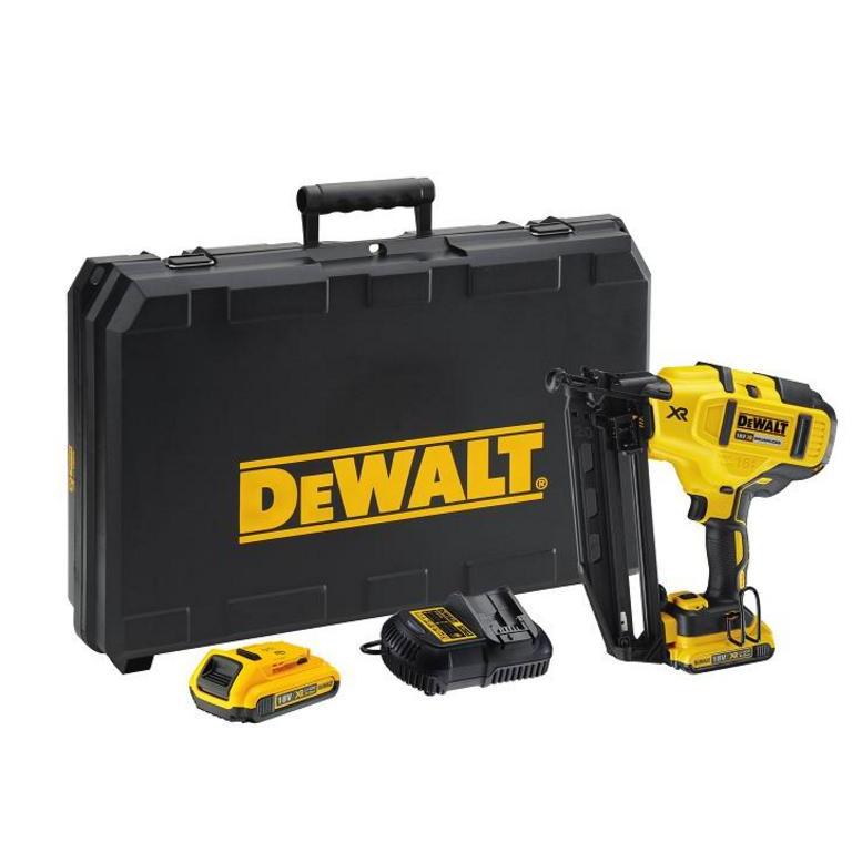 DeWalt DCN660D2-QW Clavadora de acabado sin escobillas XR 18V con 2 baterías Li-Ion 2, Set de 2 Piezas