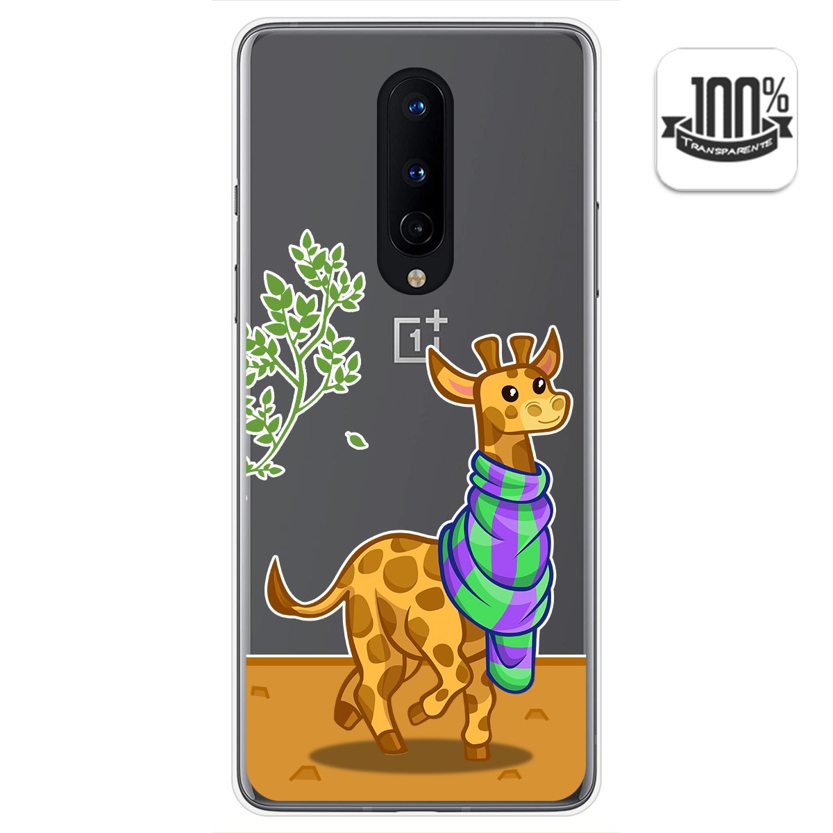 Tumundosmartphone Funda Gel Transparente para OnePlus 8 diseño Jirafa Dibujos