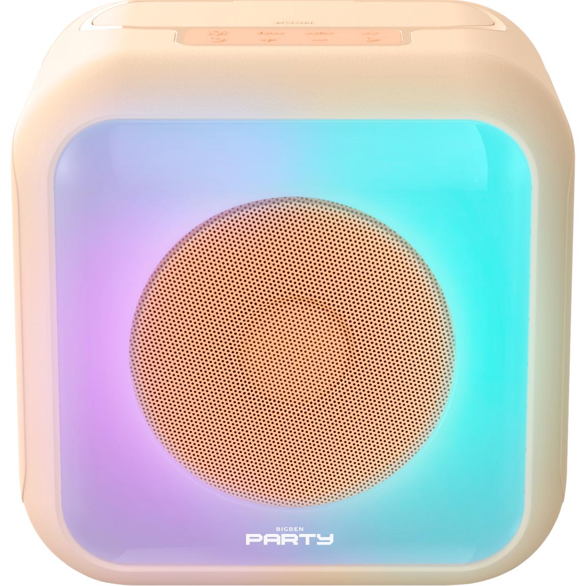 Bigben PARTYBTKMB Altavoz Bluetooth® Ideal para Karaoke con dos micrófonos y efectos luz para fiestas Naranja
