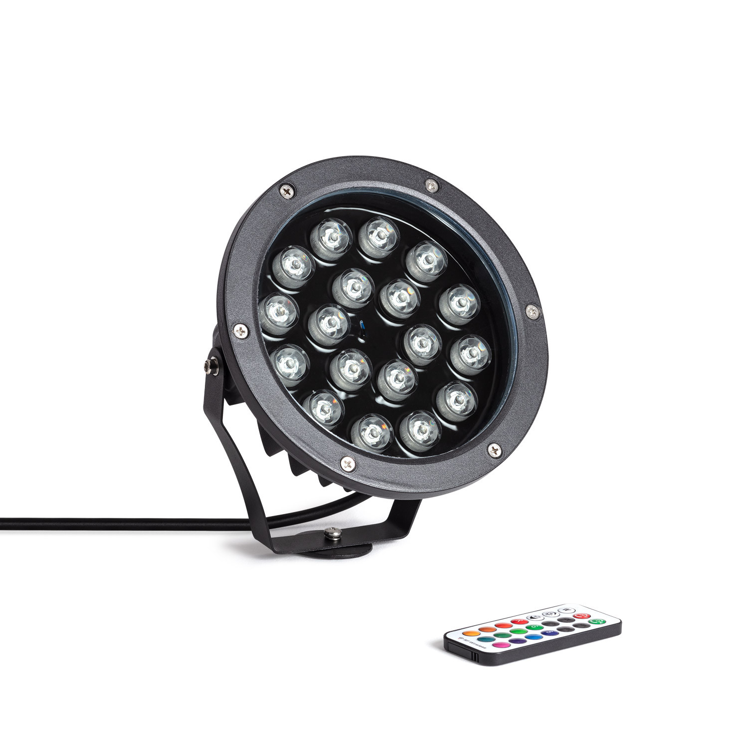 Ledkia Foco Exterior LED 18W IP67 con Pincho Colmar RGB RGB