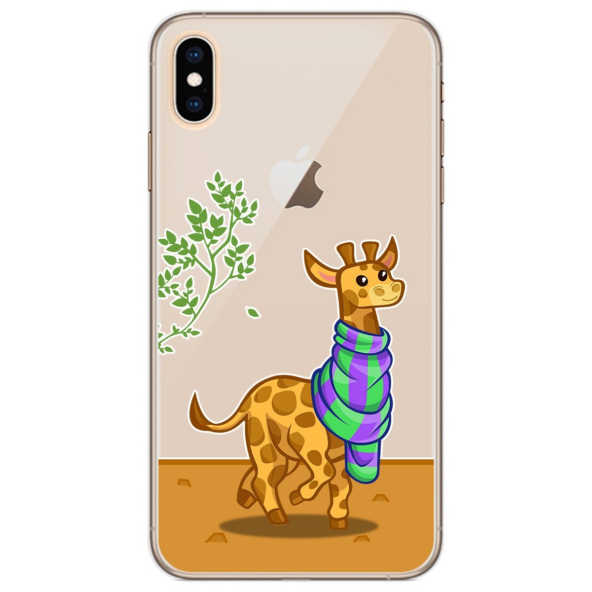 Tumundosmartphone Funda Gel Transparente para Iphone Xs Max diseño Jirafa Dibujos
