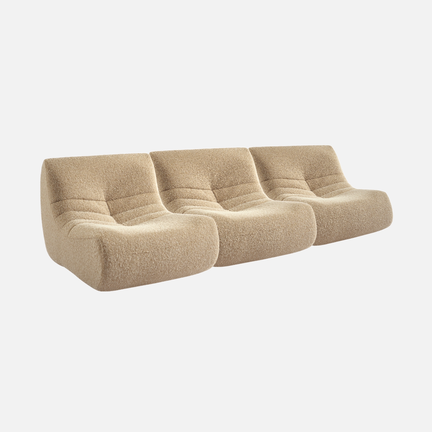 sweeek - Sofá modular en tejido efecto alpaca, 3 plazas , Sokol alpaca , 91x105x72