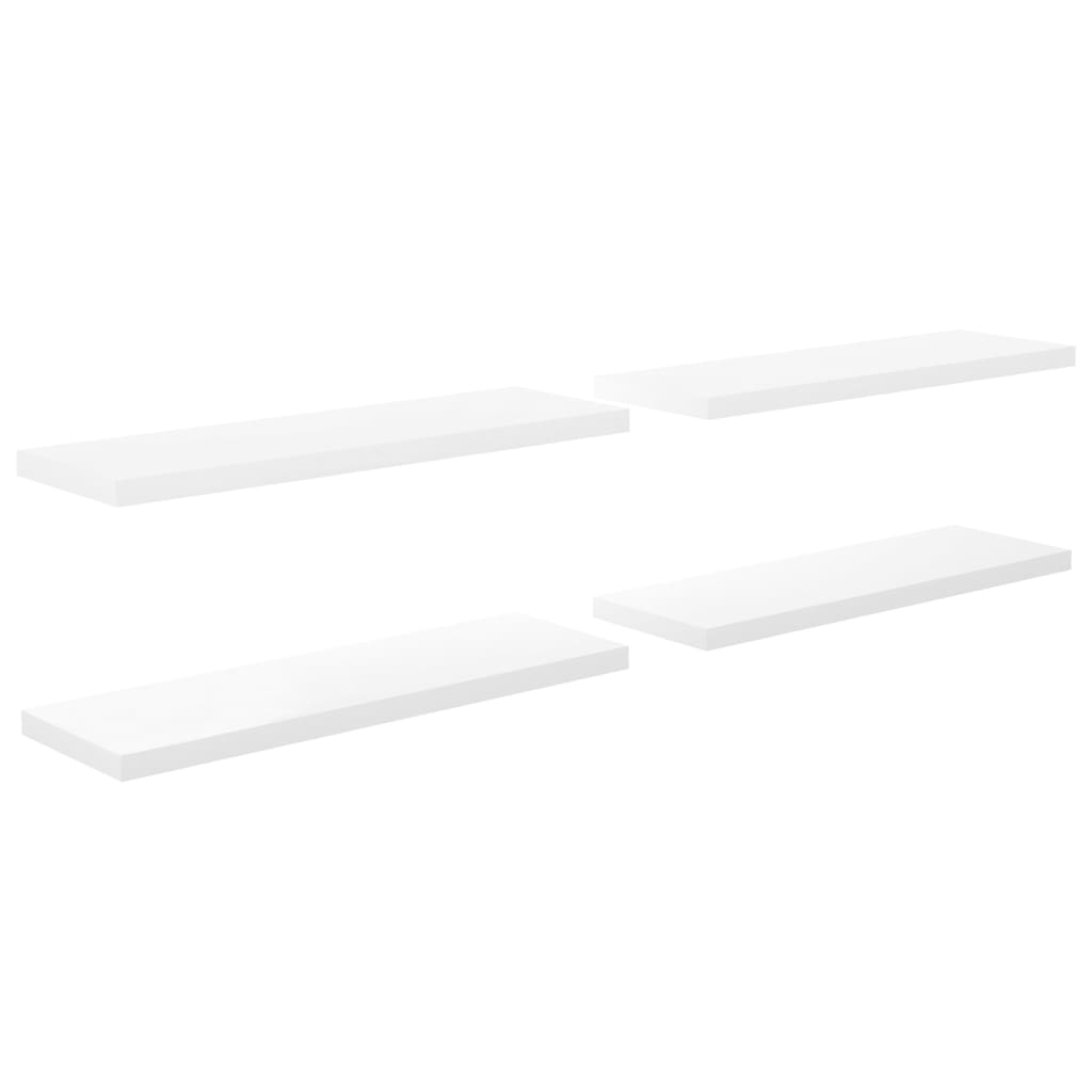 vidaXL Estantes flotantes pared 4 MDF 120x23,5x3,8 cm Blanco brillante, negro brillante, gris brillante Mueble Almacenaje Estantería para Oficina, Estudio, Dormitorio Estantería/Librería/ mueble de Almacenamiento