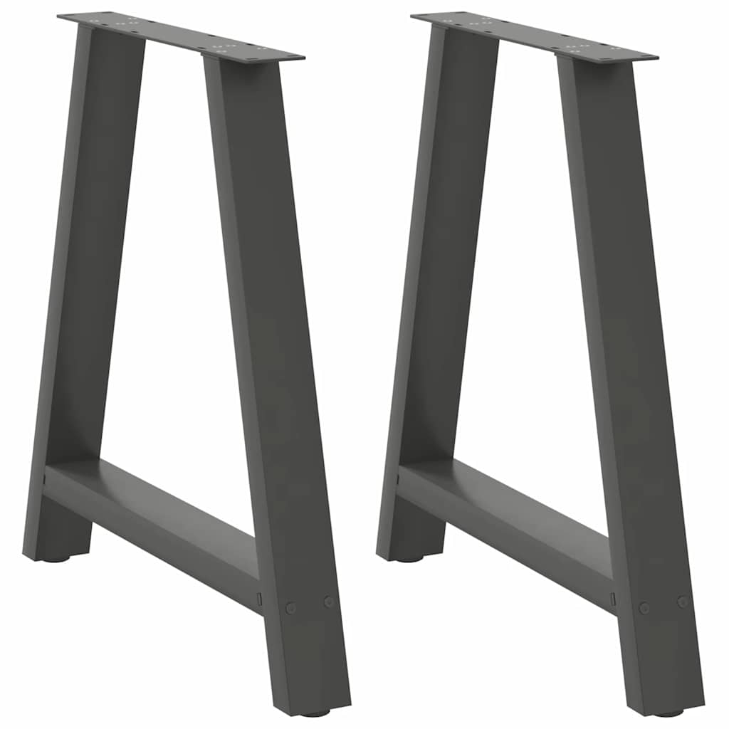 vidaXL Patas para mesa de comedor en forma de A (2 unidades) 70 x (72-73) cm, acero
