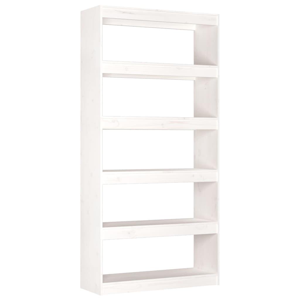 vidaXL Estantería/divisor de espacios madera pino 80x30x167,4 cm Marrón, Blanco, Gris Mueble Almacenaje Estantería para Oficina, Estudio, Dormitorio Estantería/Librería/ mueble de Almacenamiento