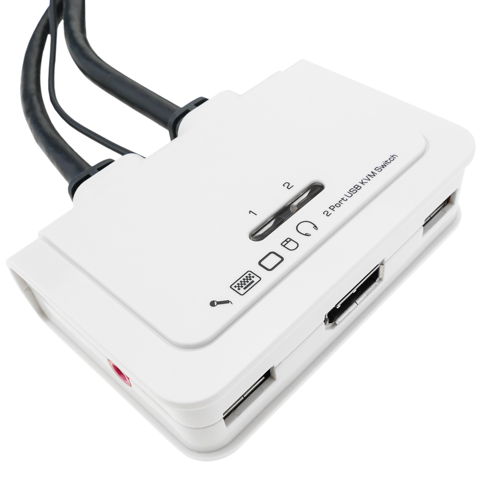 Conmutador KVM Uniclass DisplayPort USB2 AUDIO 1KVM a 2CPU con cable - BeMatik