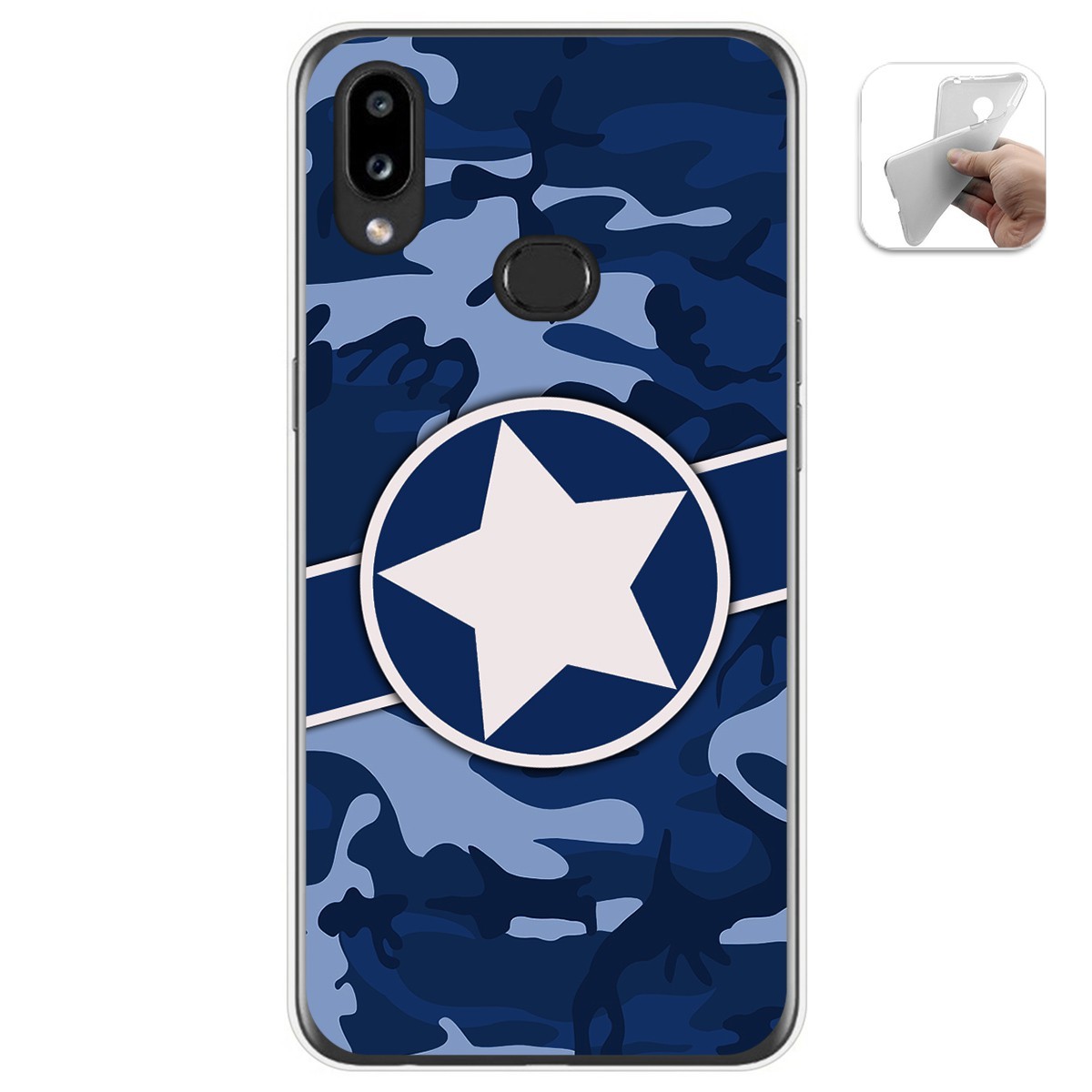 Tumundosmartphone Funda Gel Tpu para Samsung Galaxy A10s diseño Camuflaje 03 Dibujos