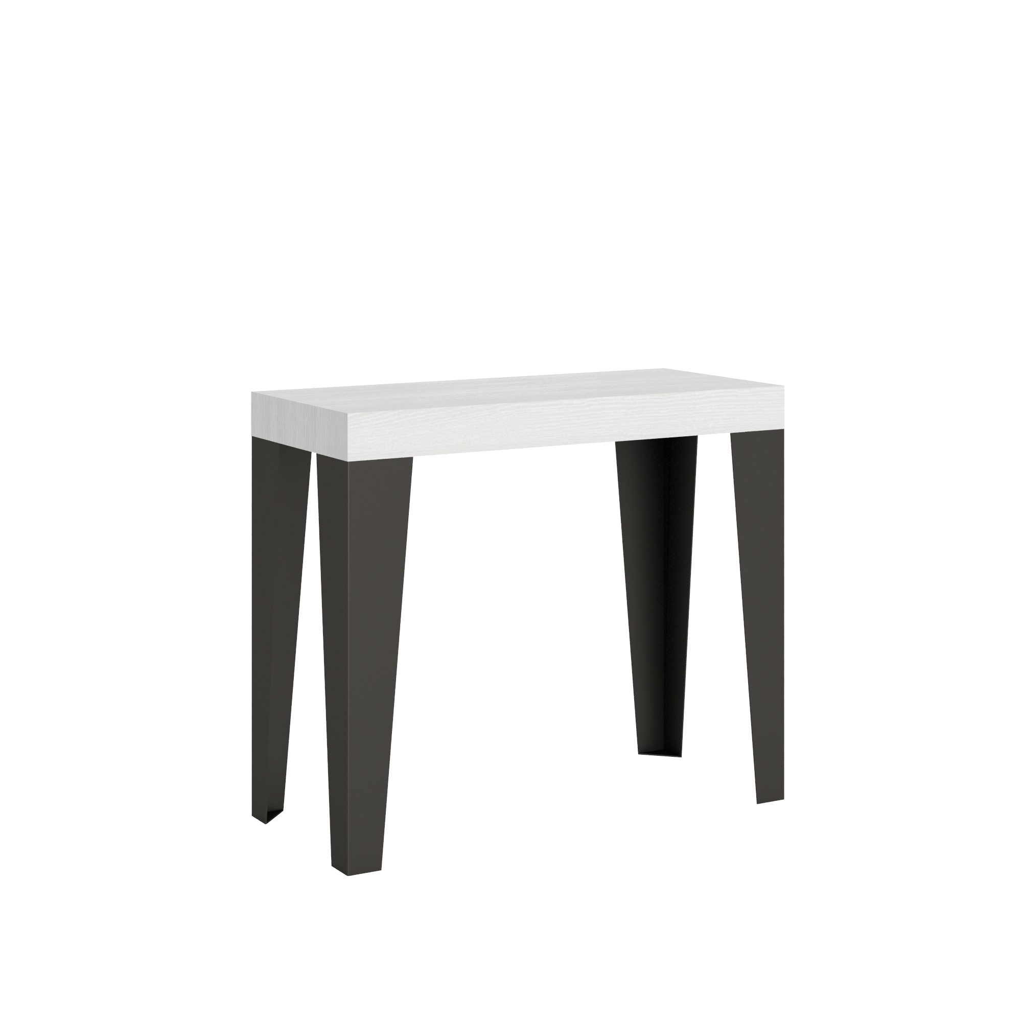 Consola extensible 90x40/300 cm Flame Premium Blanco Fresno Estructura Antracita - Itamoby