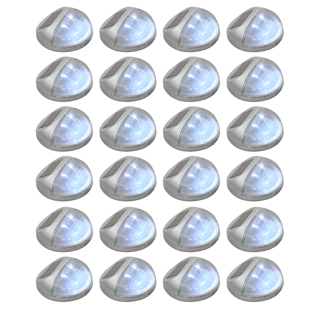vidaXL 24x Lámparas Solares LED de Pared Exterior Redondass Iluminación Color Negro,  Plateado, y mas