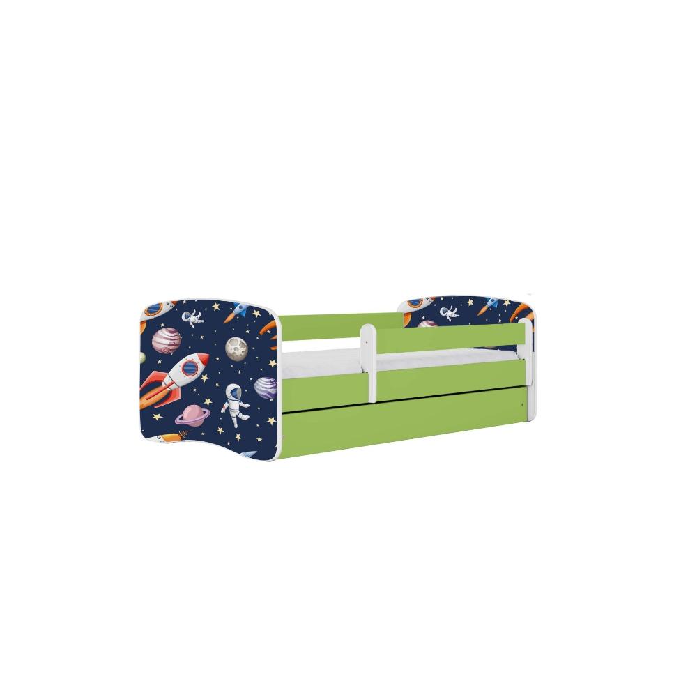 Cama 180 x 80 cm Kocot Kids com gaveta e colchão BabyDreams Cosmos Green