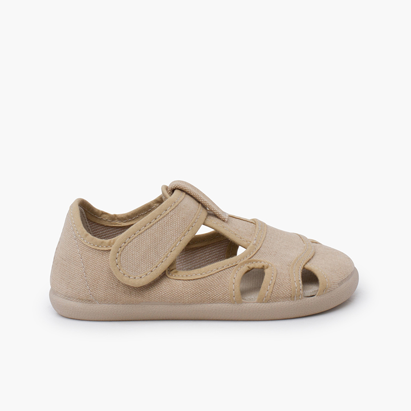 Pisamonas Sandalias niño barefoot lona lavada