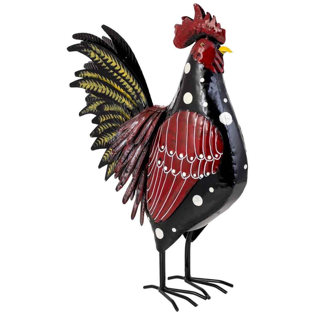 Wonderlust Deco - Gallo decorativo de metal 40.64x15.24x49.53h cm Multicolor 40.64x15.24x49.53h cm