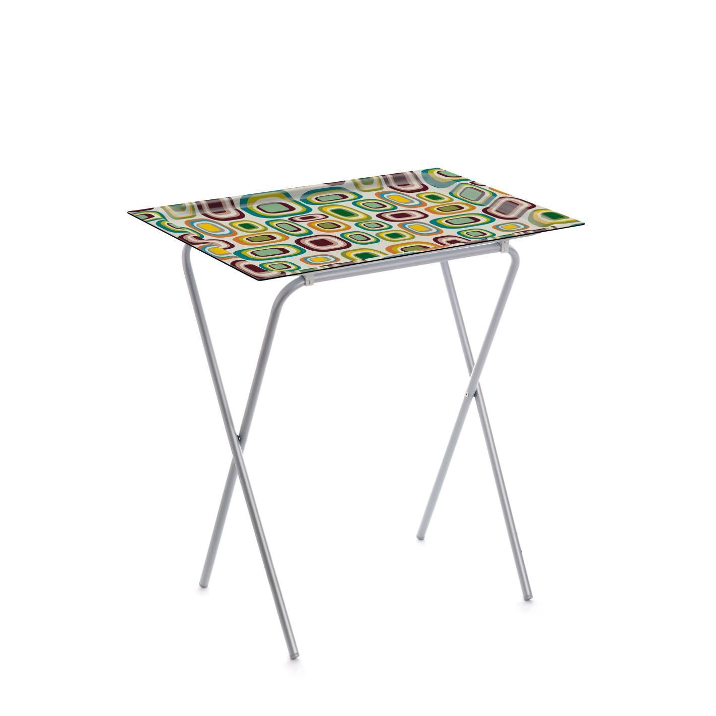 DON HIERRO - Mesa plegable auxiliar ADA con bandeja extraíble para interior y exterior-