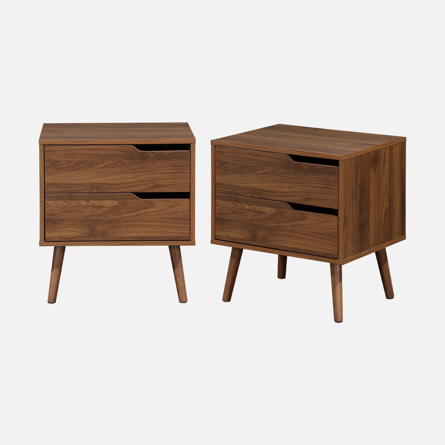 sweeek - Mesita de noche con 2 cajones, set de 2 , Nepal , 50x40x55