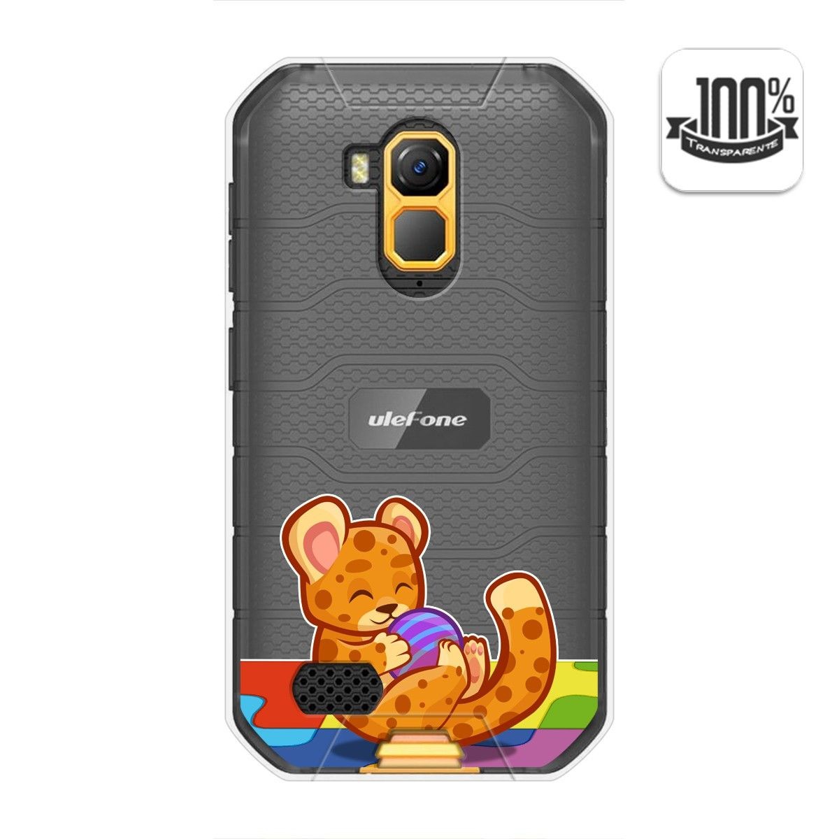 Tumundosmartphone Funda Gel Transparente para Ulefone Armor X7 / X7 Pro diseño Leopardo Dibujos