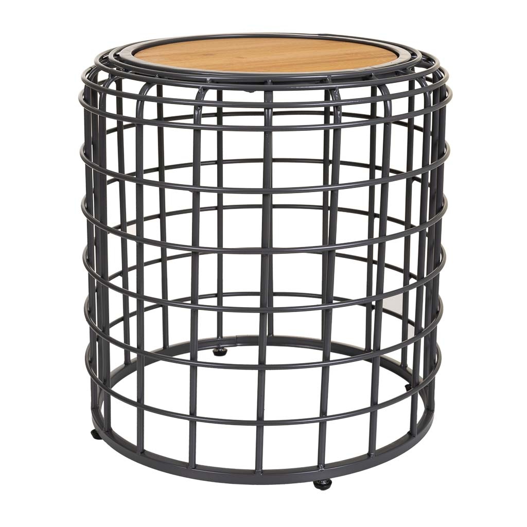 Wonderlust Deco - Mesa de centro de metal y madera negra 44x44x45 Multicolor 44x44x45h cm
