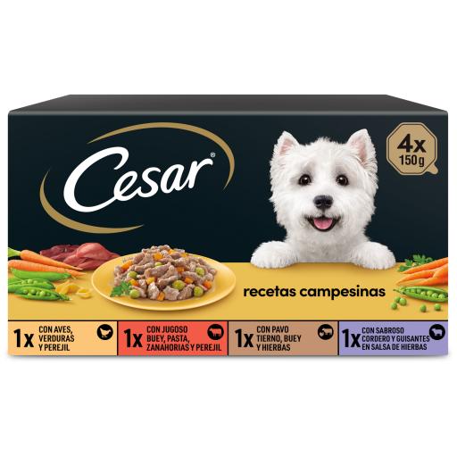 Cesar Comida Húmeda Selección Recetas Campesinas  Salsa Multipack para perros - 4x150 gr
