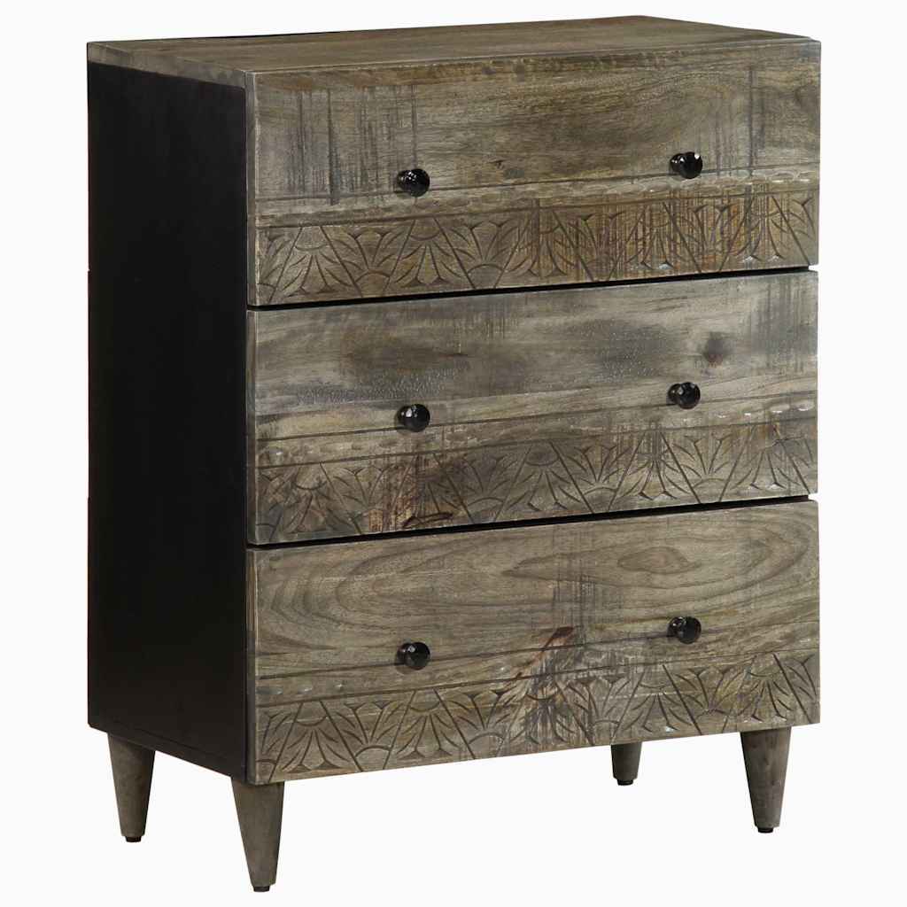 vidaXL Aparador de madera maciza de mango gris claro 60x33,5x75 cm