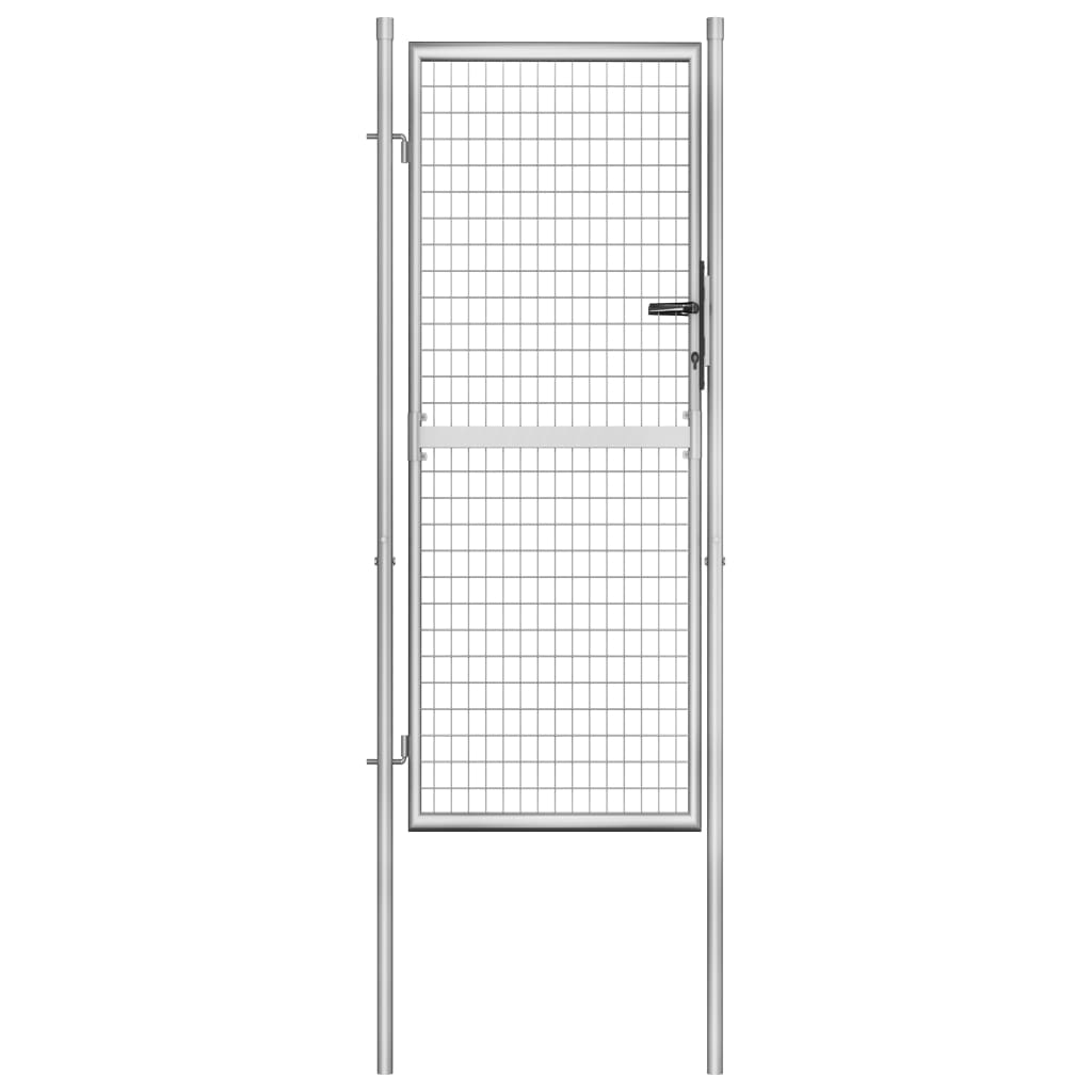 vidaXL Puerta de Jardín Acero Galvanizado Plateado Cercado Entrada Dimensiones 105 x125 cm,  105 x150 cm,  105 x175 cm y mas