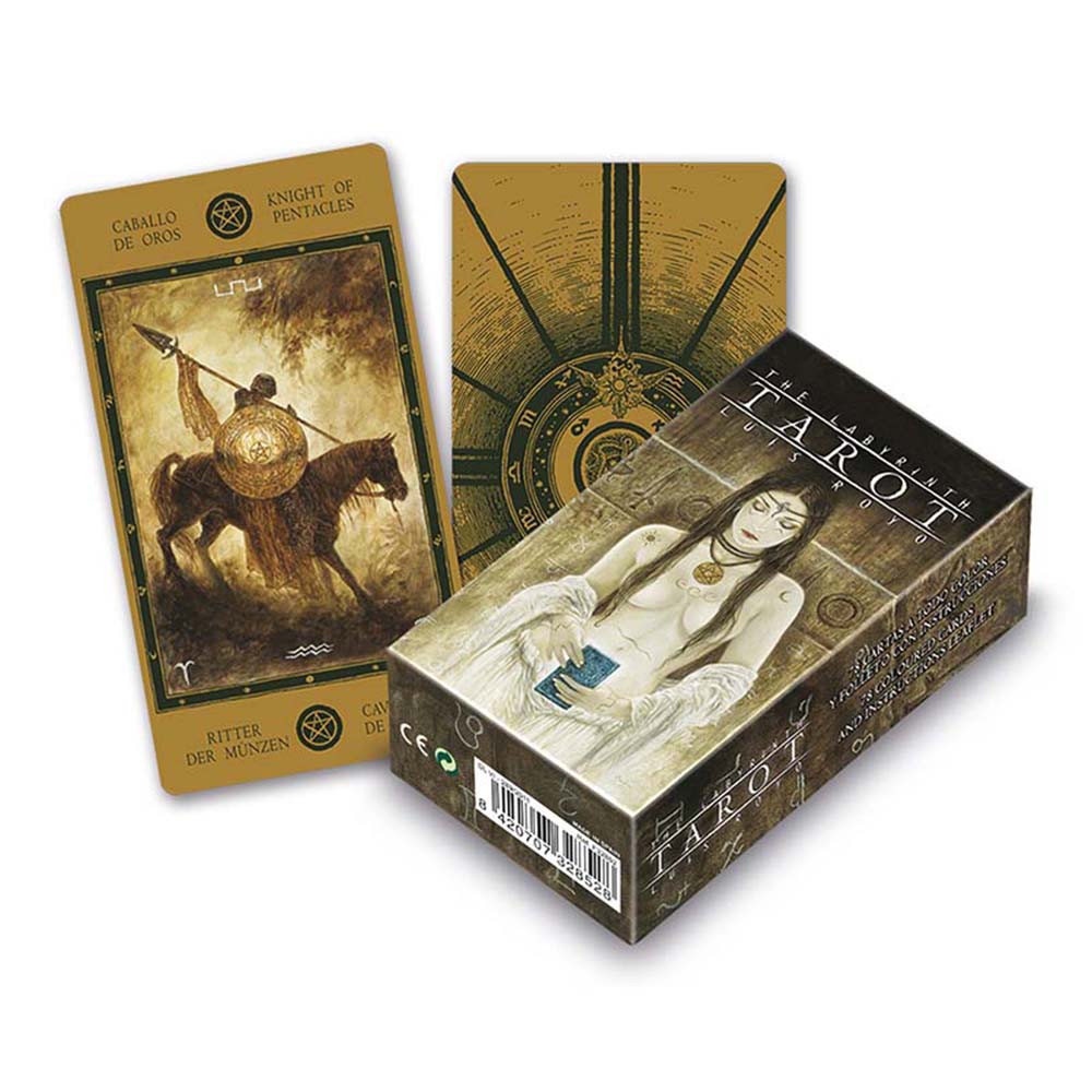 Fournier Tarot del laberinto Ilustraciones de Luis Royo 78 cartas 22 arcanos mayores y 56 menores Instrucciones en inglés, español, francés y portugués Adultos Juego mesa Jugar Esotérico Esoterismo Aprender Cartas fáciles Fácil Tirada Adivinatorio