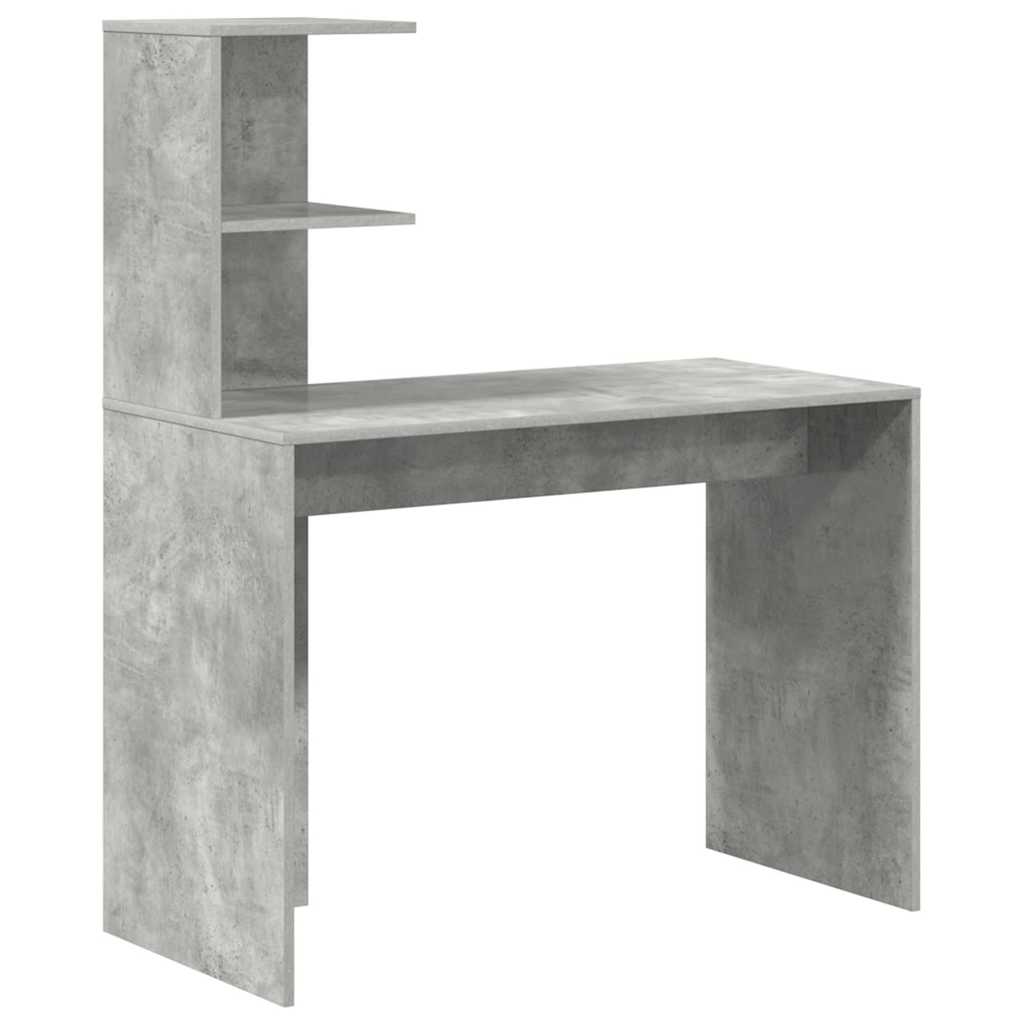 vidaXL Escritorio Gris Concreto 102 x 50 x 124 cm Madera de ingeniería