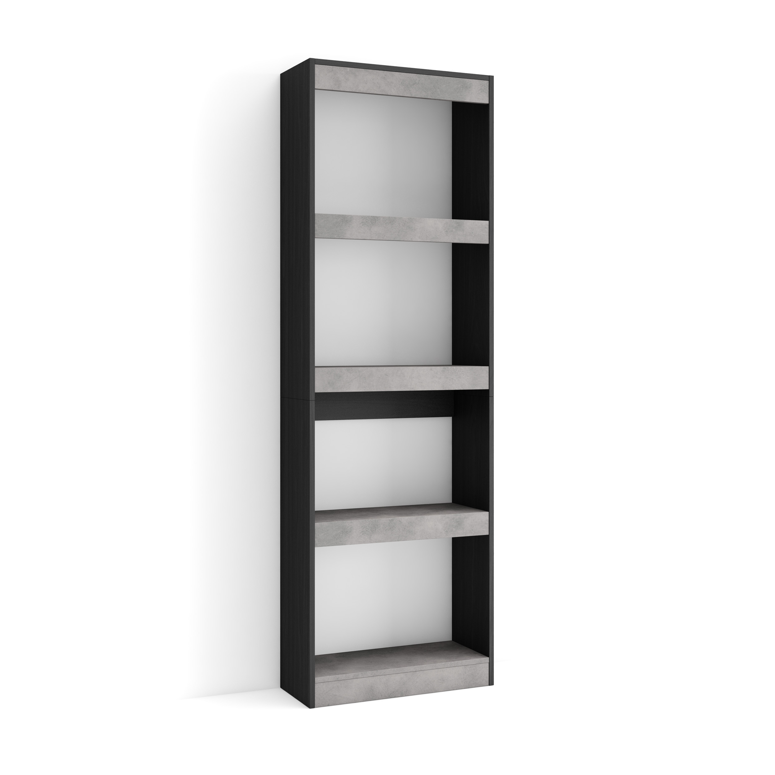 Skraut Home, Estantería y organización, Librería, 60x25x186cm -Veteado de madera, Tacto poroso de alta calidad