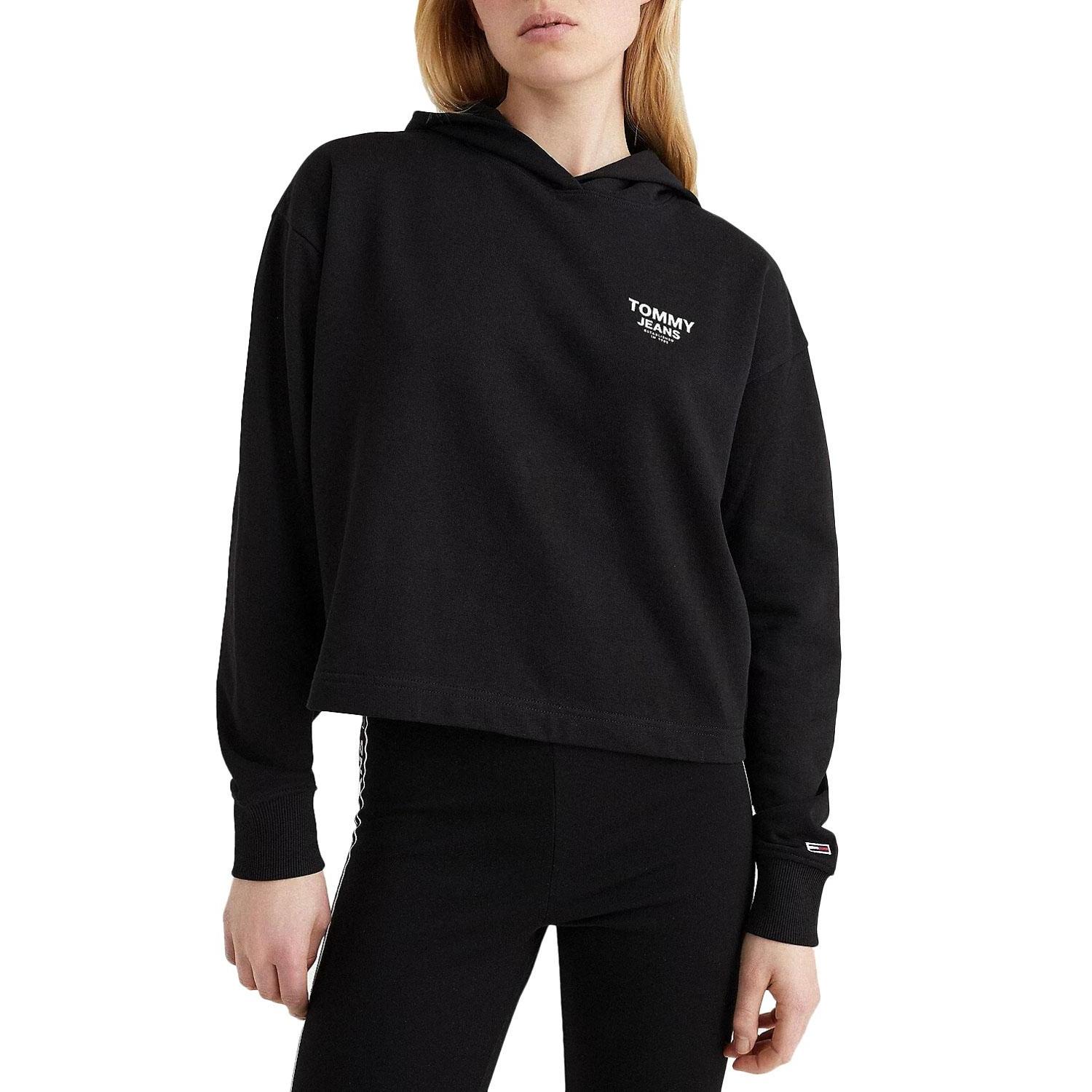 Tommy Jeans - Sudadera Tommy Jeans Bxy Crop Taping Negro Mujer