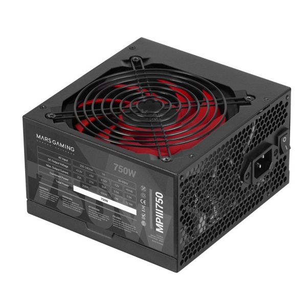 Mars gaming mpiii750 pc power supply 750w atx 85% efficiency