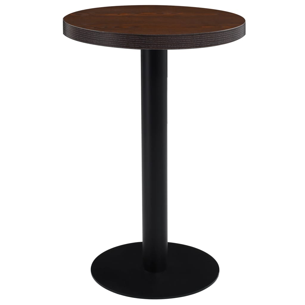 vidaXL Mesa de bistró MDF marrón oscuro 50 cm