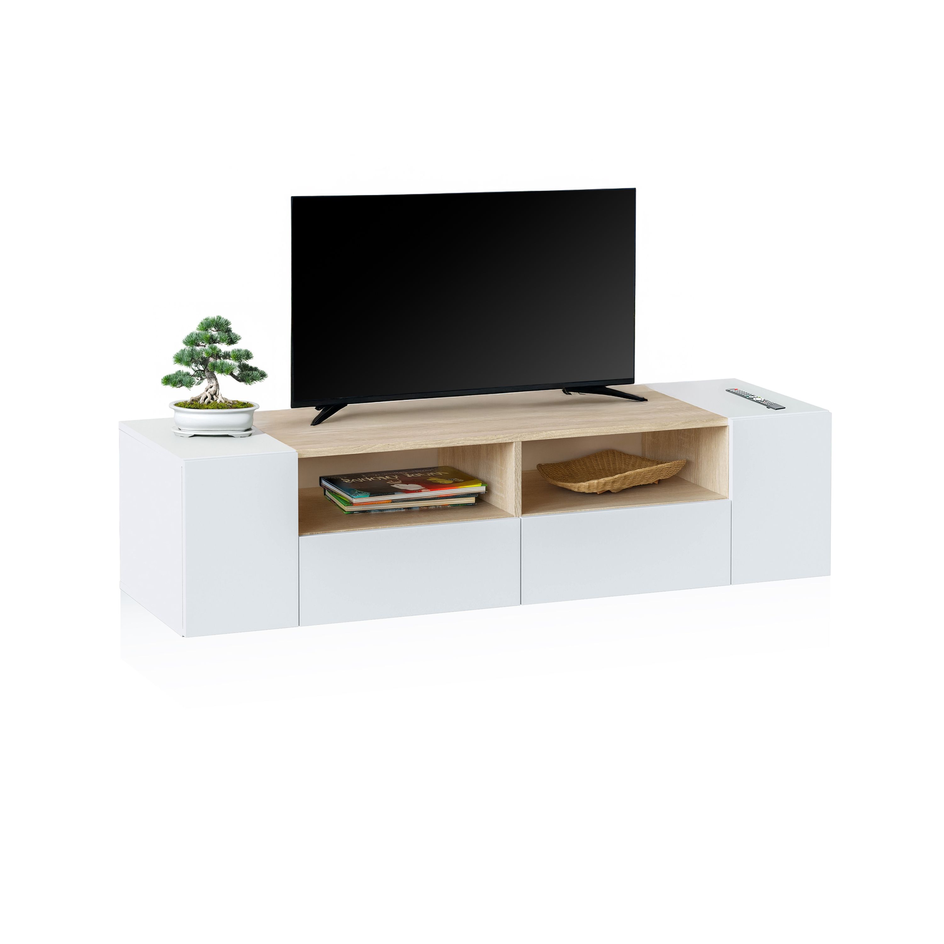 duehome - Mueble TV con almacenamiento 138 cm Nima