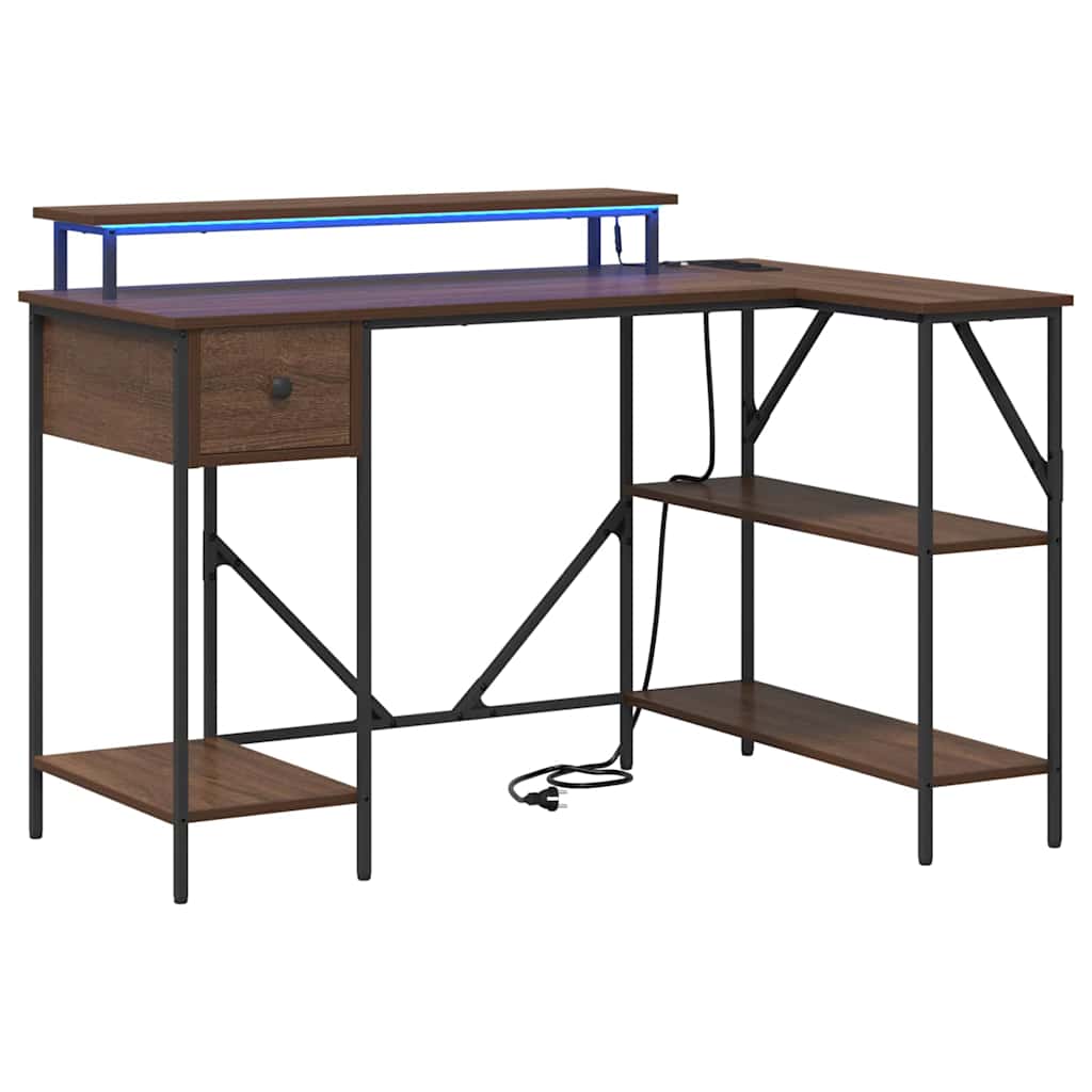vidaXL Escritorio Roble Marrón 120 x 79 x 86,5 cm Madera de ingeniería