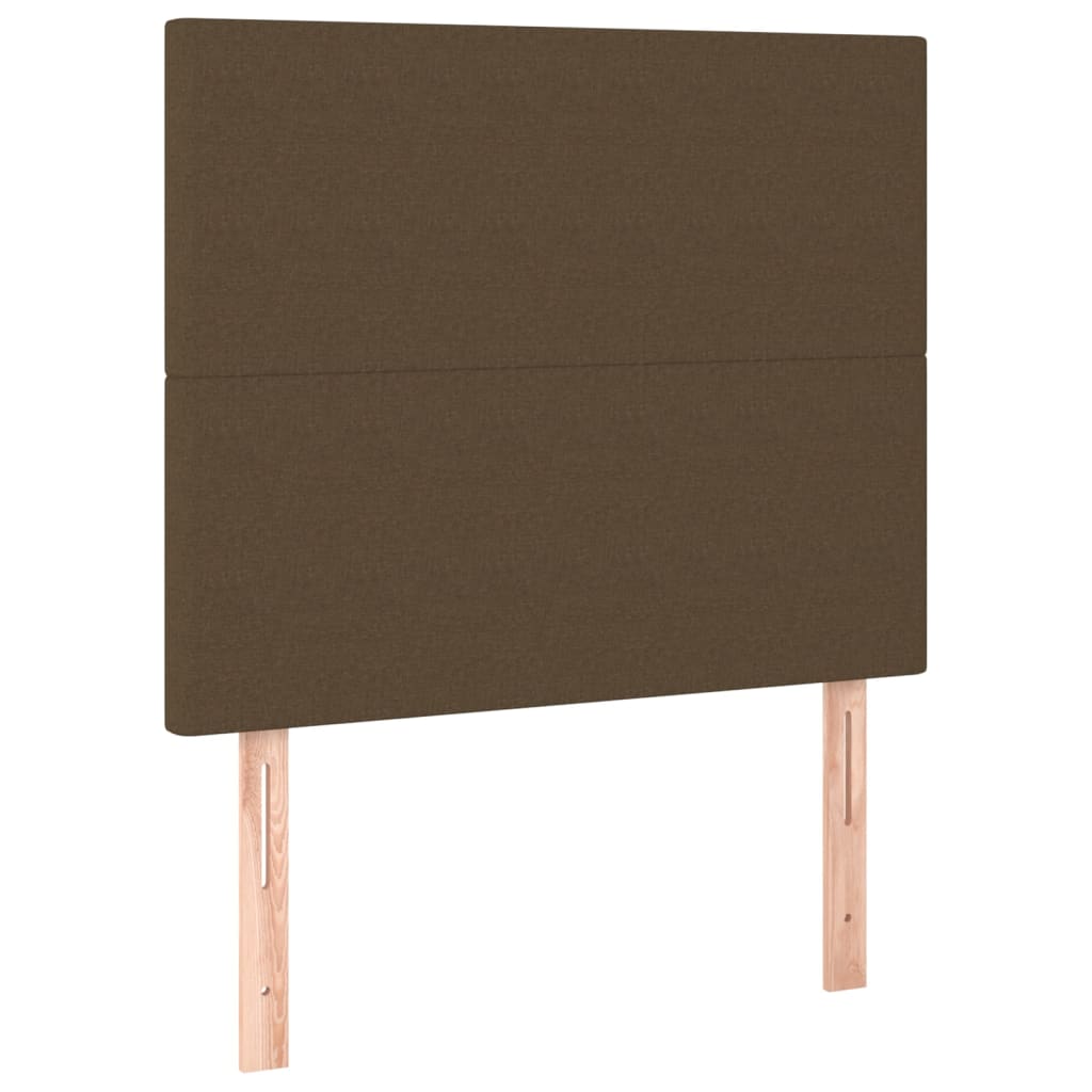vidaXL Cabecero con luces LED tela marrón oscuro 80x5x118/128 cm