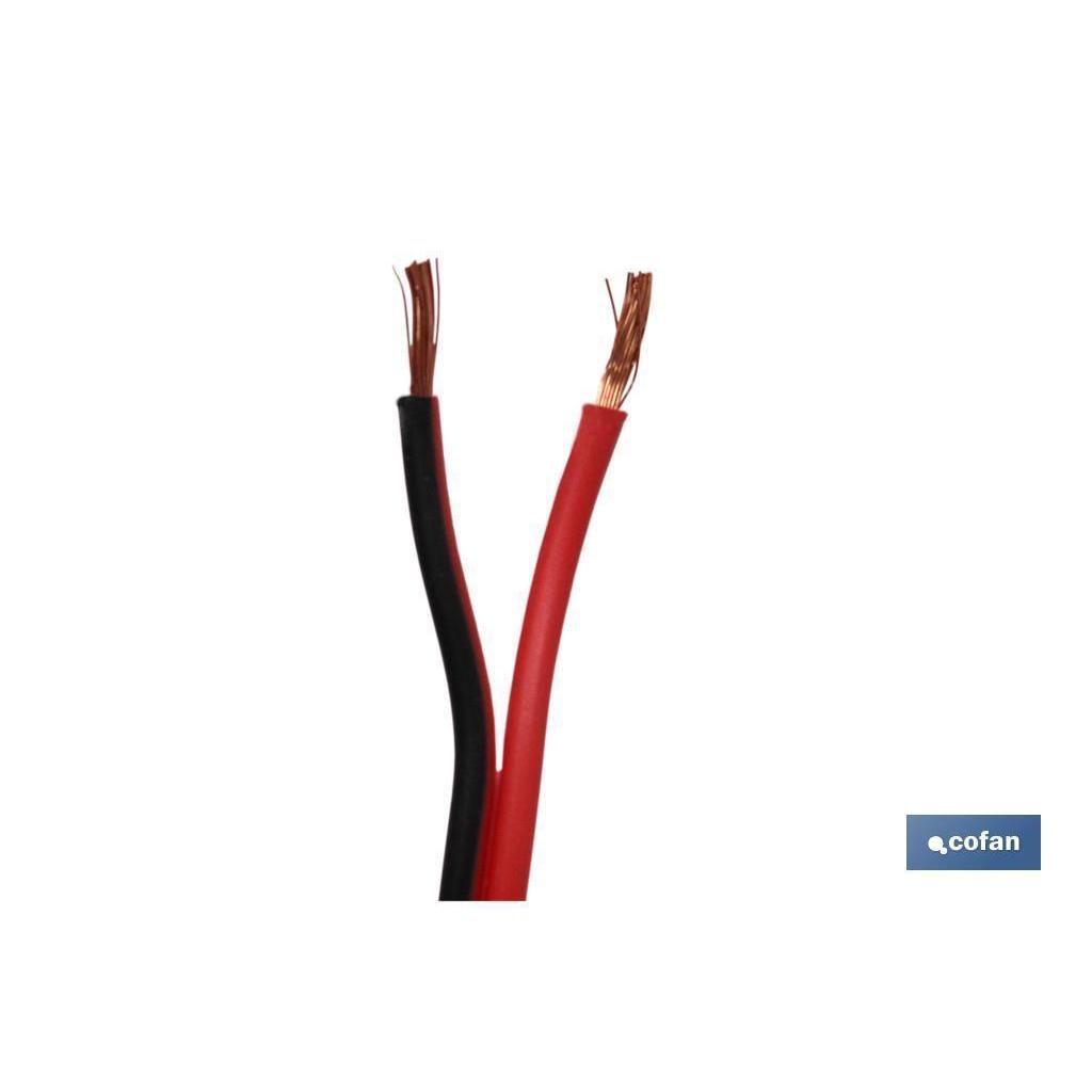 Rollo 100m cable paralelo rojo/negro (2x0,75)