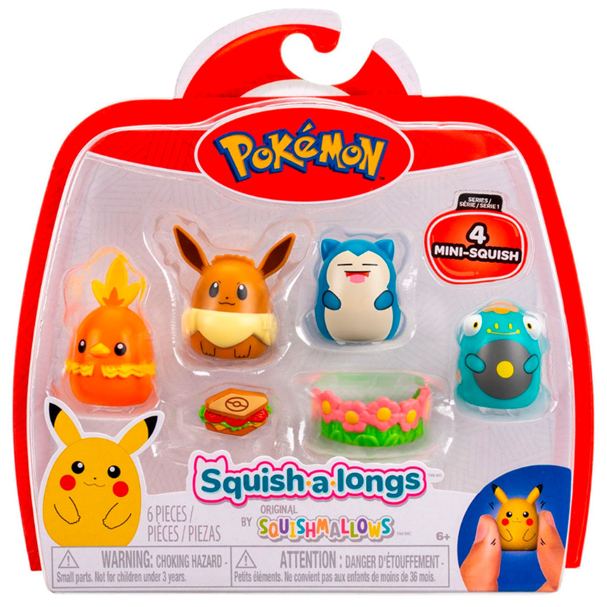 Squishmallows Squish a Longs Pokémon Pack Surtido