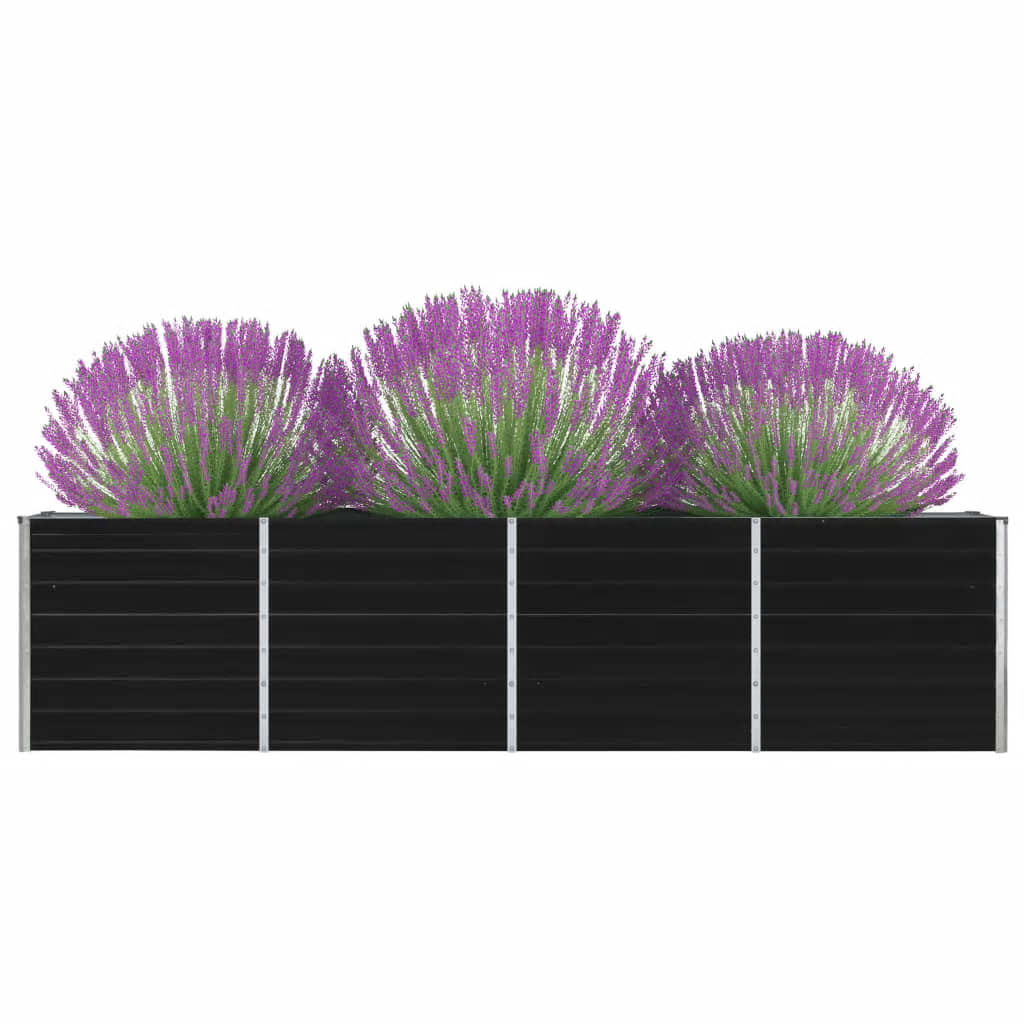 vidaXL Arriate de acero galvanizado gris antracita dimensiones 240 x 80 x 77 cm,  240 x 80 x 45 cm,  160 x 40 x 77 cm y mas
