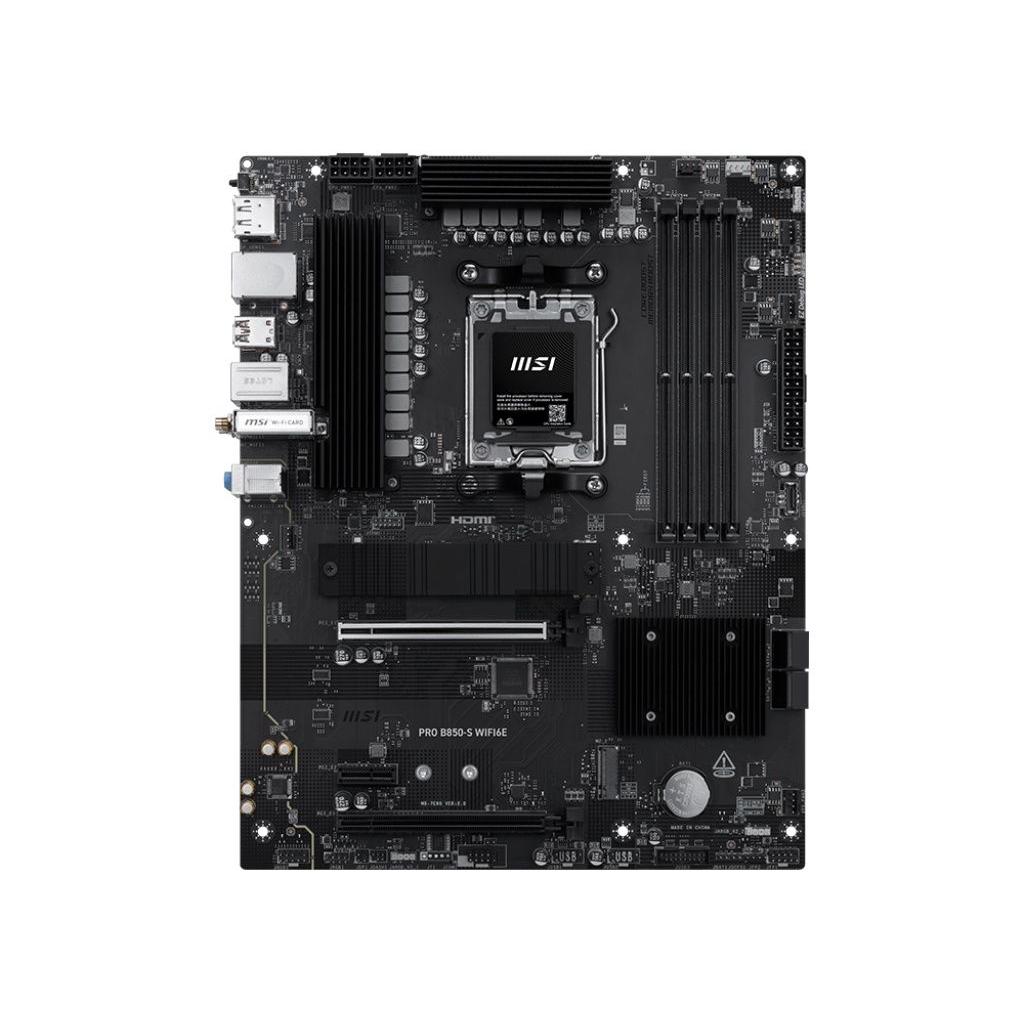 MSI - Placa base PRO B850-S WIFI6E para PC con zócalo AM5, compatible con AMD Ryzen 7000/8000/9000, DDR5 hasta 256 GB, Wi-Fi 6E y Bluetooth 5.3, soporte M.2 y RAID