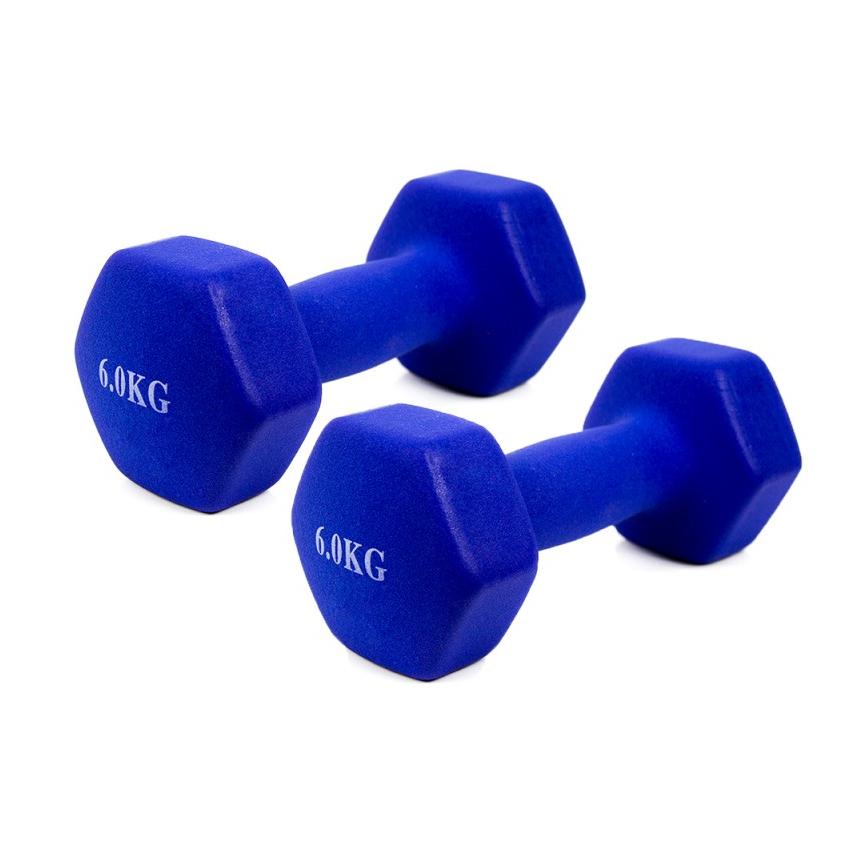 Mancuernas anti resbalantes color Azul cubiertas de vinilo COSHANO