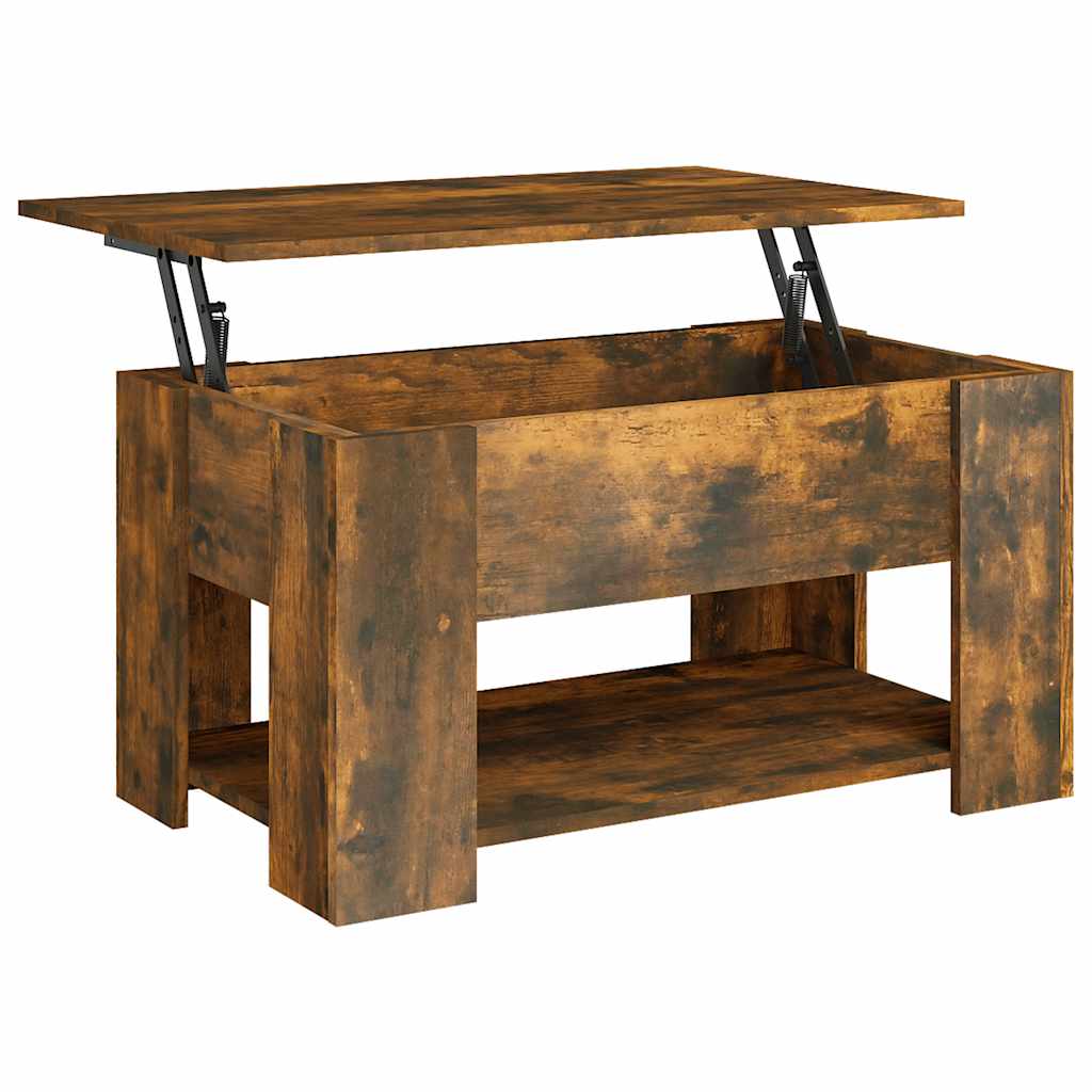 vidaXL Mesa de centro madera de ingeniería roble ahumado 79x49x41 cm