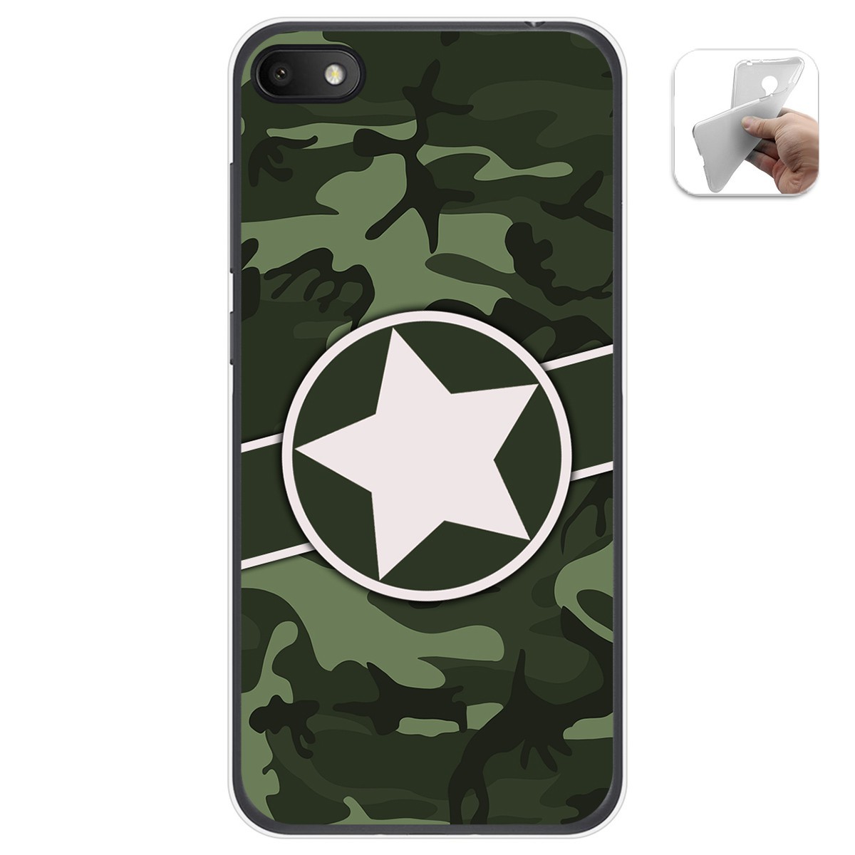 Tumundosmartphone Funda Gel Tpu para Alcatel 1V 2019 diseño Camuflaje 01 Dibujos