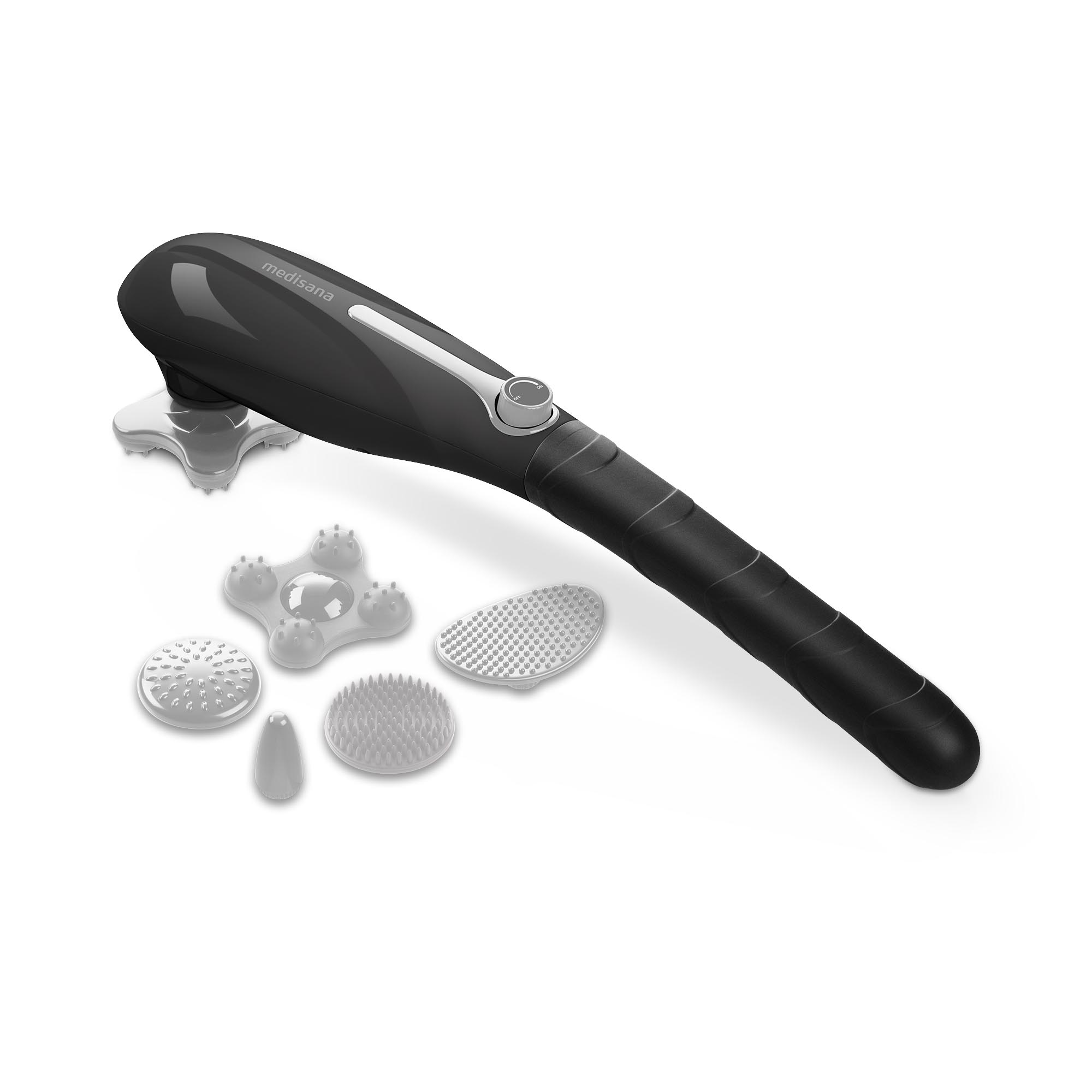 medisana HM 645 | masajeador manual inalámbrico con potente masaje de golpeteo y 5 accesorios
