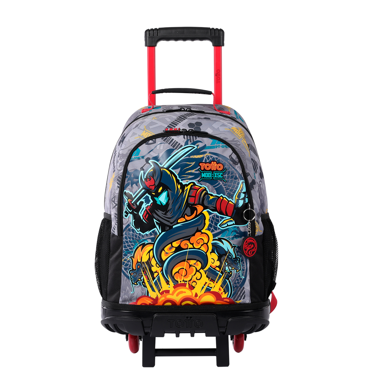 Totto Mochila infantil ruedas Raiyu Material: Poliéster 33.5 x 47 x 20 cm