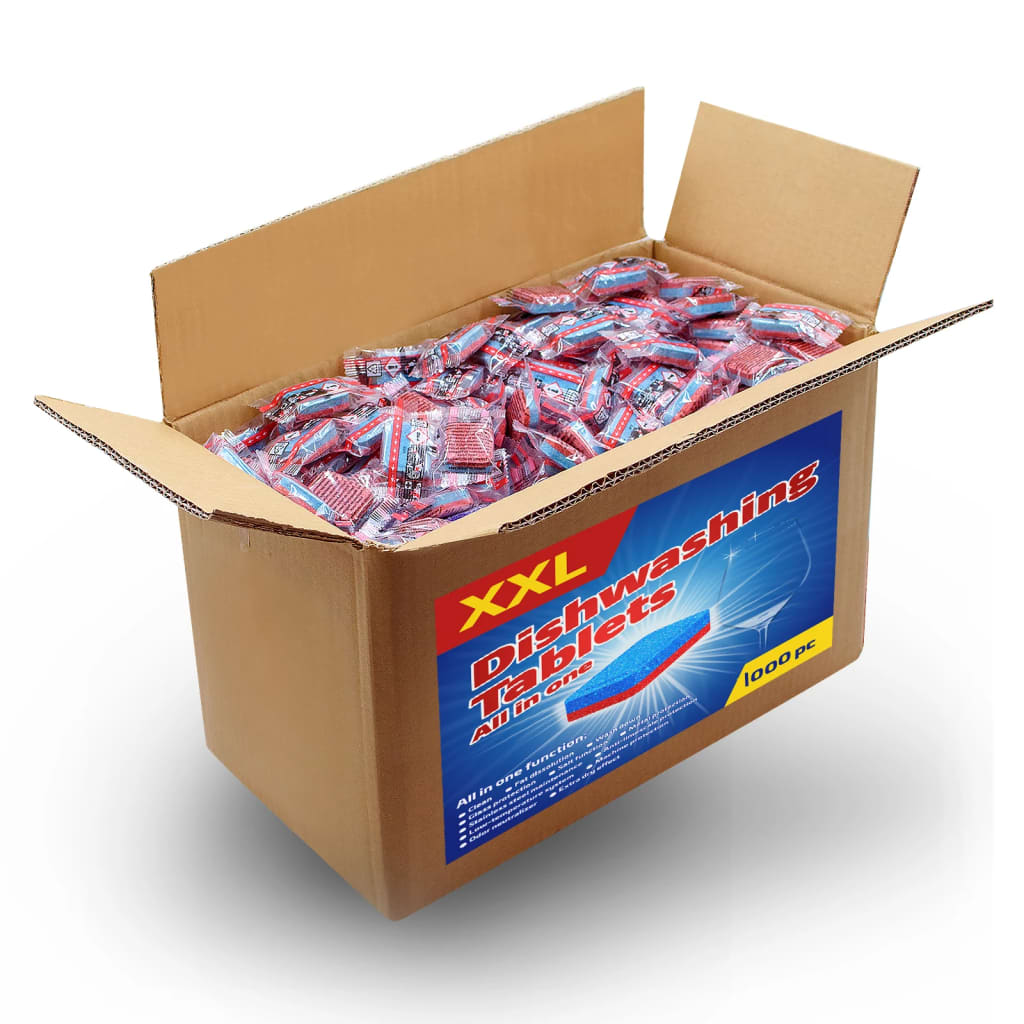 vidaXL Pastillas de Lavavajillas 12 en 1 Tabletas de Limpieza Cantidad 250 pastillas (4.5 kgs), 500 pastillas (9 kgs), 1000 pastillas (18 kgs)