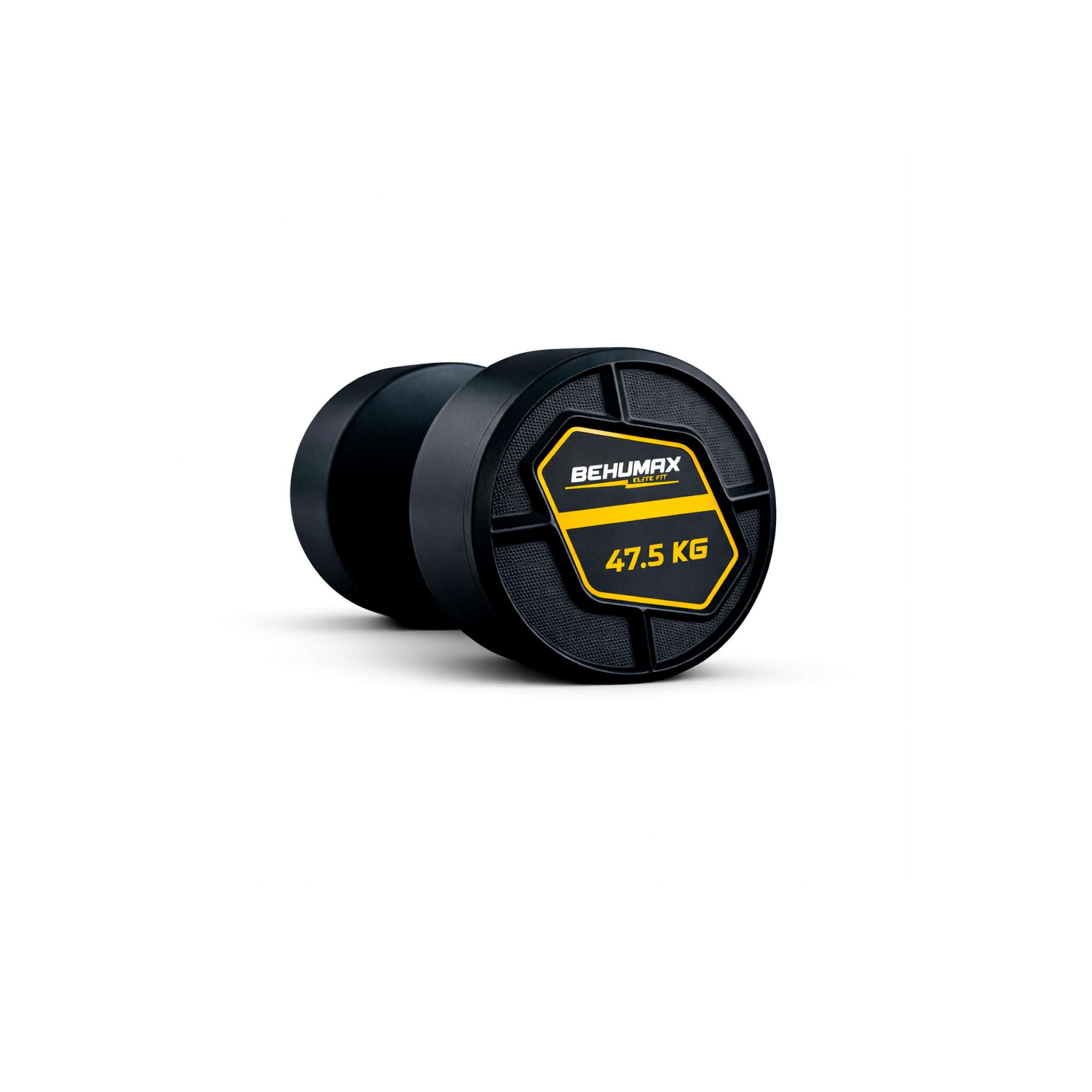 Mancuernas Redondas Power Pro de BEHUMAX - Pesos de 2,5 kg a 50 kg, Mango de Acero Cromado y Cabezal de Poliuretano Premium para Entrenamiento de Fuerza