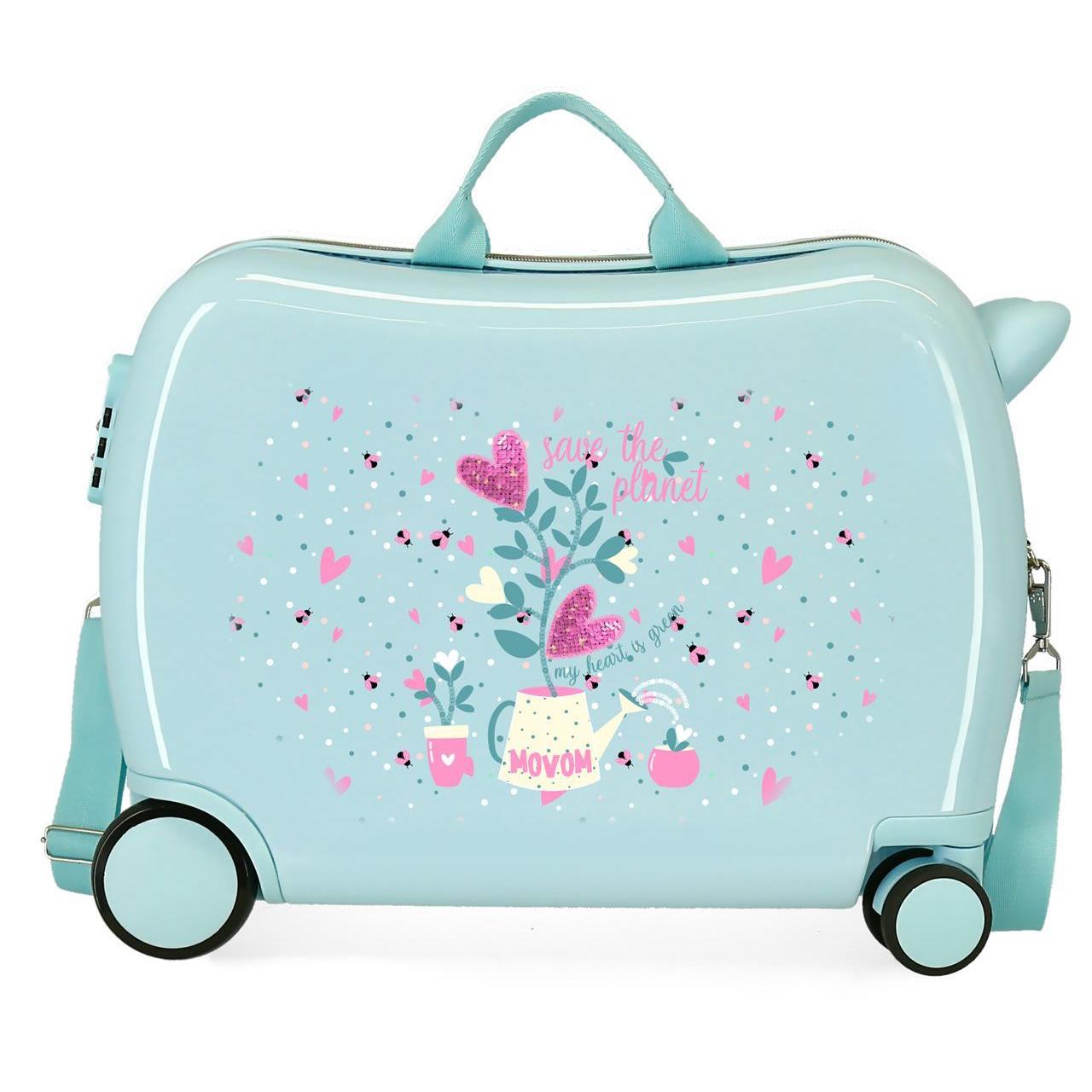 Maleta Infantil Movom Flower pot turquesa 38x50x20cm