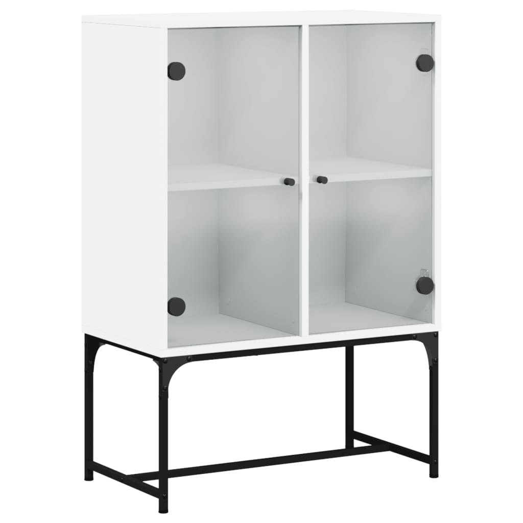 vidaXL Armario auxiliar con puertas de vidrio blanco 69x37x100 cm
