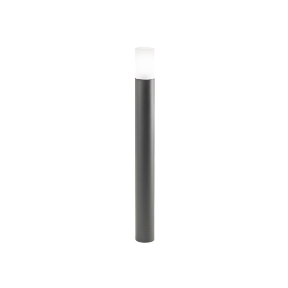 Lampo - Baliza de jardín con bombilla E27 IP54 H 90 cm, metal pintado, cristal satinado, baliza de exterior - Perenz - Gris oscuro
