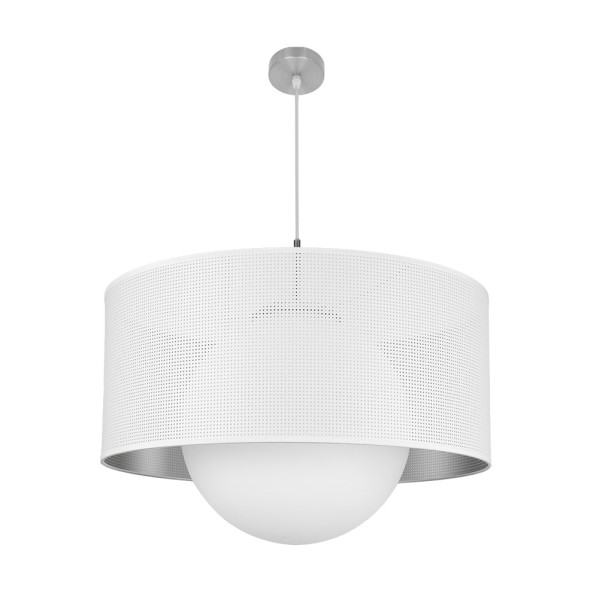 Colgante cosmico 1xe27 niquel/blanco-plata regx60x60 cm