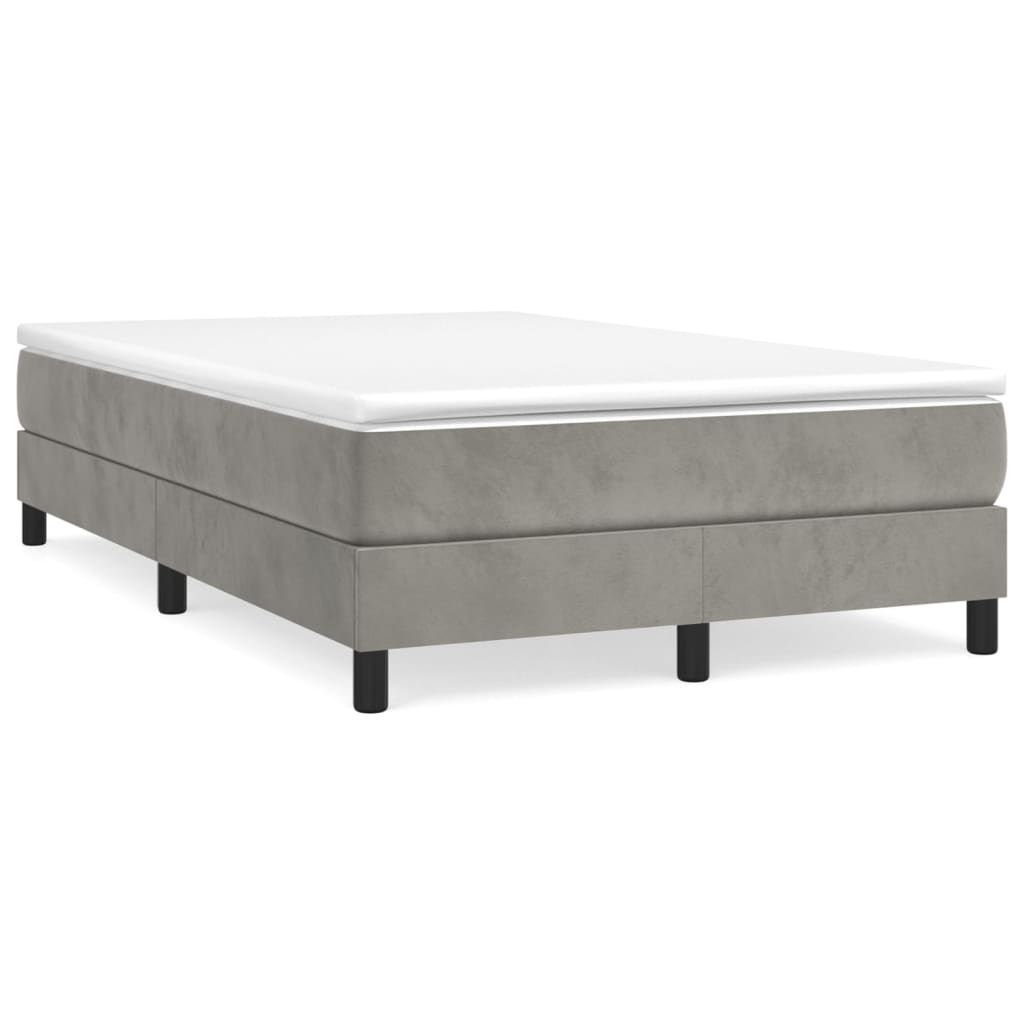 vidaXL Estructura de cama con somier terciopelo gris claro 120x200 cm