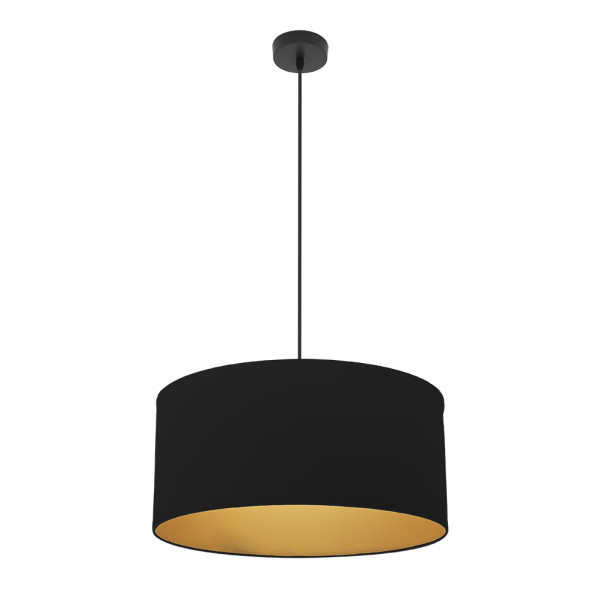 Colgante anuska 1xe27 negro/negro-oro regx50x50 cm
